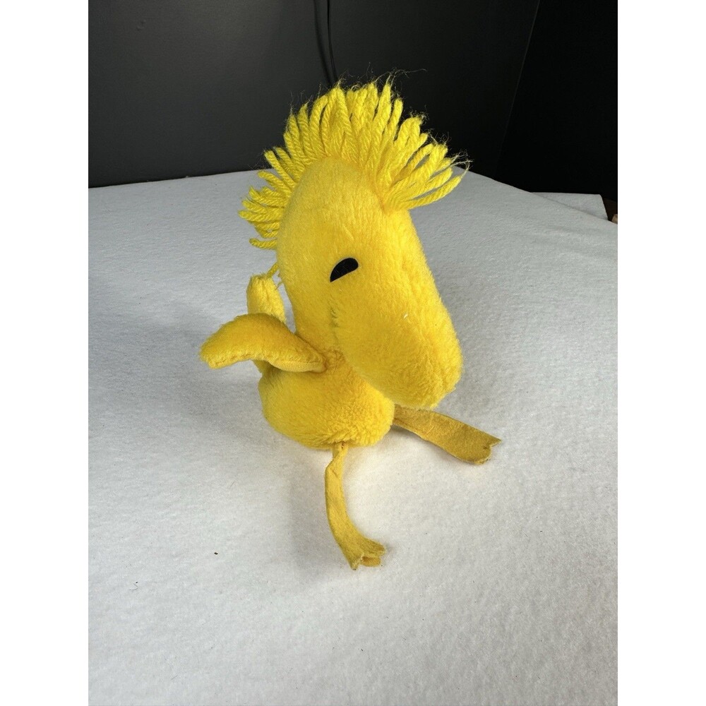 Vintage Knickerbocker Peanuts Woodstock Plush Stuffed Toy Yellow 1972 7 Inch‎